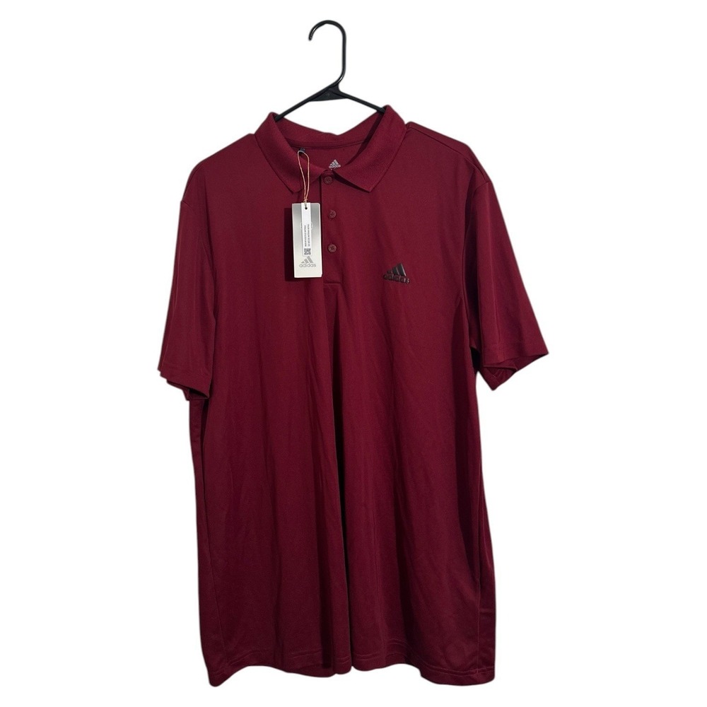 Adidas Performance Golf Polo Shirt Primegreen Burgundy Sporty Men's Size XL- NWT